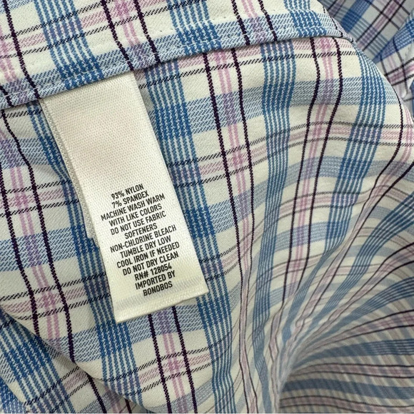 Bonobos Men’s Tech Button Down Shirt Blue Pink Standard Fit Sz XXL nylon blend - Picture 7 of 7